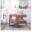 Chaise avec accoudoirs rembourrée Lenola, rose-1409263581