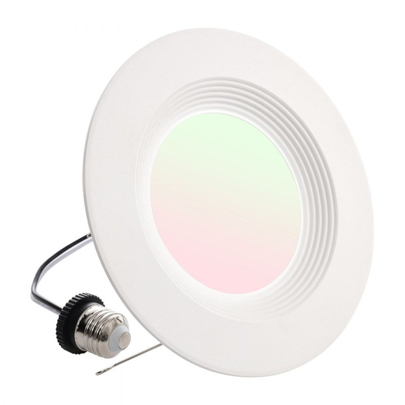 Éclairage encastré à DEL, 5/6 po, lumières rétractables, 1050 lm 13W 120V, 5CCT sélectionnable 2700K / 3000K / 3500K / 4000K / 5000K, 10% à 100% à intensité variable, compatible avec la base E26 et le connecteur TP24