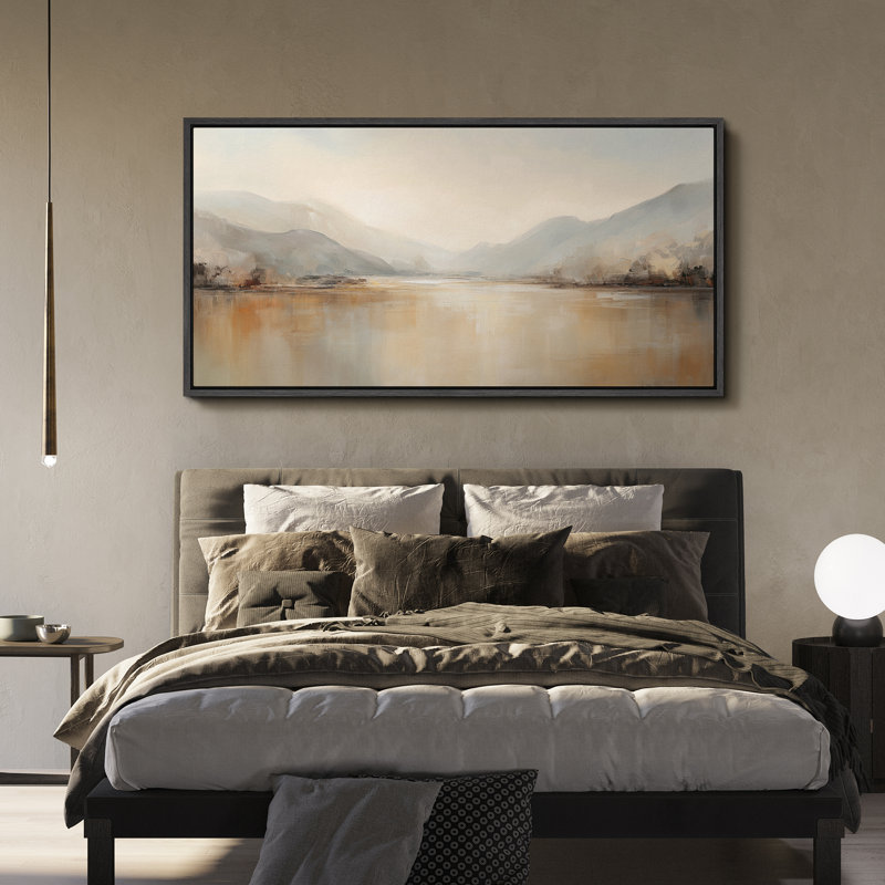 Grande impression sur toile encadrée, impression de paysage abstrait pour la décoration intérieure moderne, Naturel