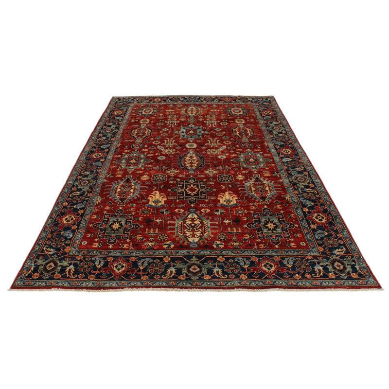 Tapis traditionnel rouille et bleu marine 6 x 9