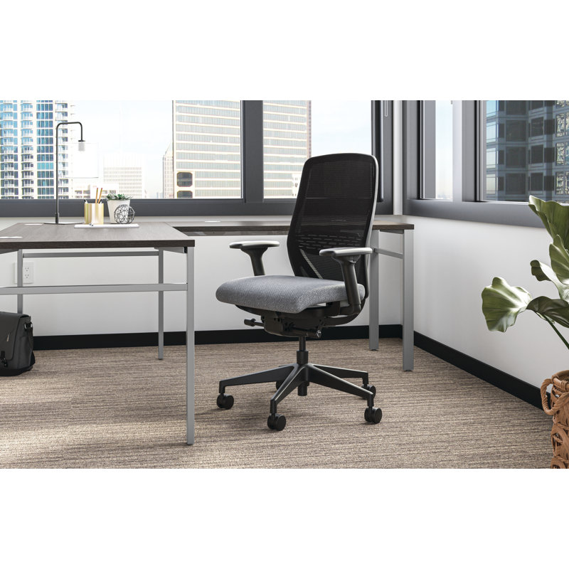 Black Mesh Adjustable Task Chair with Swivel Base