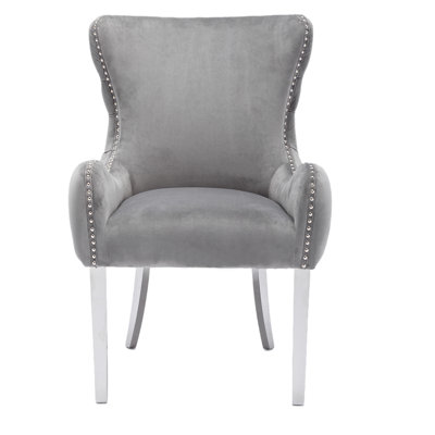 Chaise d'appoint en velours touffeté de 19,29 po de large Grierson