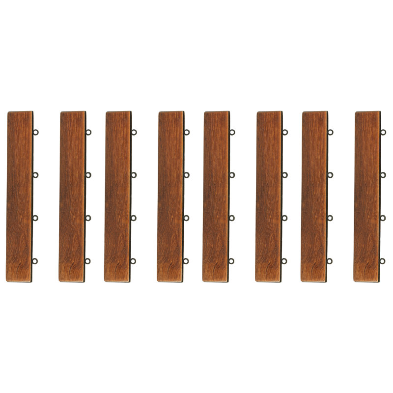 EZ-Floor 12'' L x 1'' W Wood Interlocking Deck Side Trim in Oiled