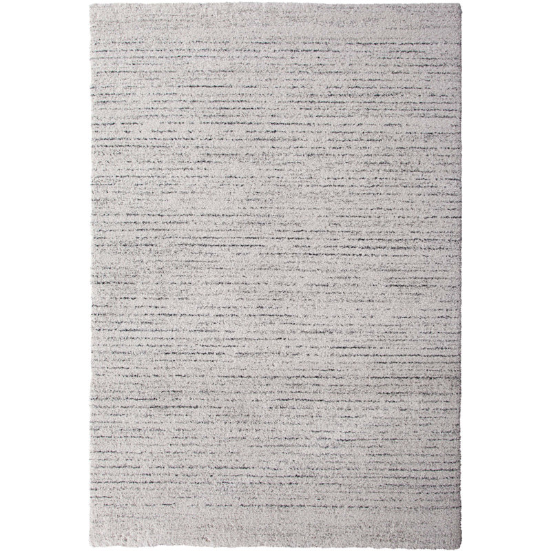 Tapis ivoire rayé rectangulaire tissé à la machine 5 pi 3 po x 7 pi 6 po Izzac