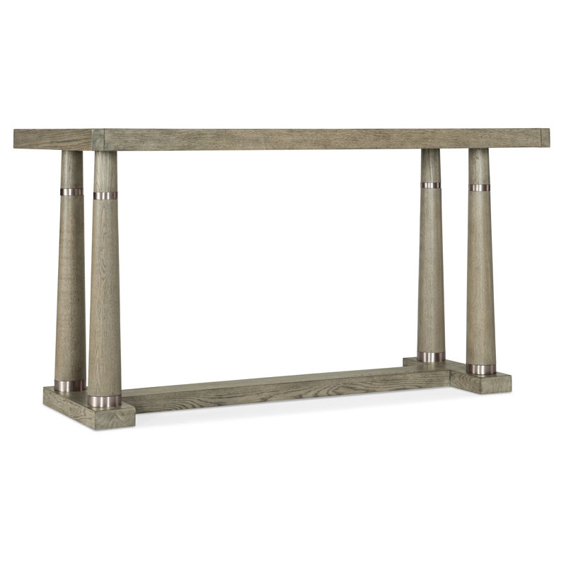 Gray Oak Veneer Extendable Counter Height Dining Table