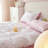 White Bedding Pink Heart Double Sided Set Microfiber Pink Stripe Bedding Set Duvet Cover With Zipper-111532261