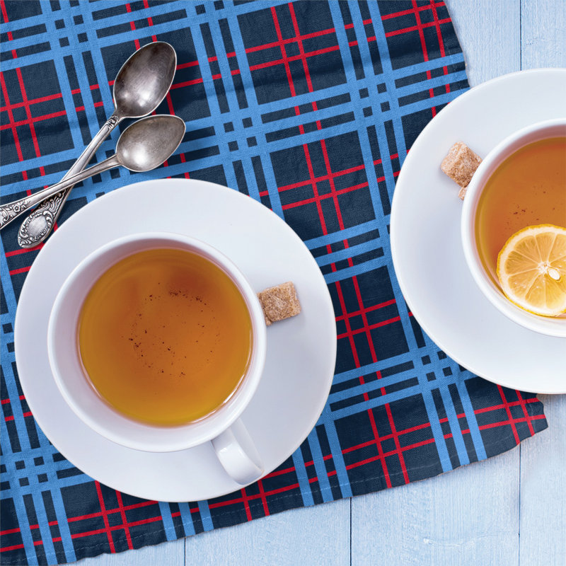 Plaid Tea Towel Kitchen Towel, Navy/Blue/Red, Polyester