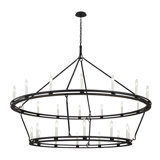 Sutton - 28 Light Chandelier - Champagne Silver Leaf