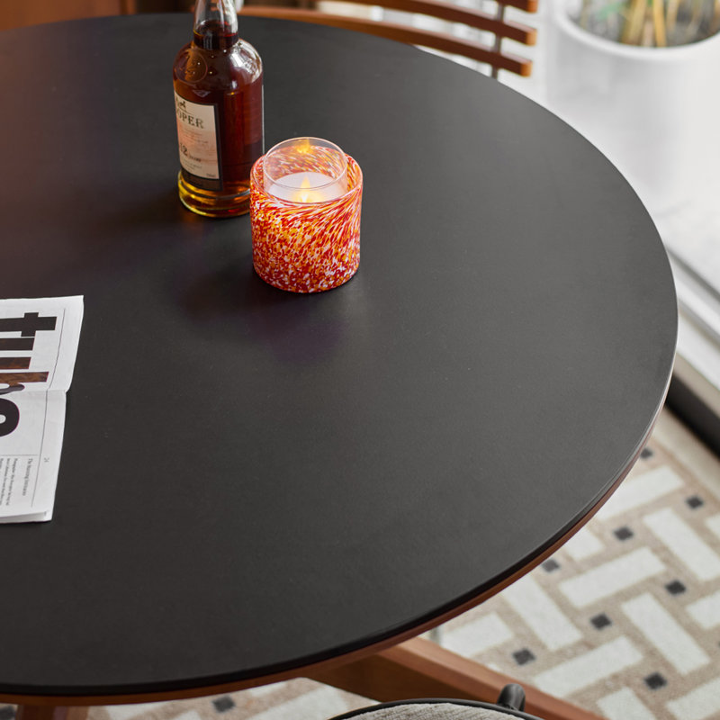 Black Round Sintered Stone Dining table