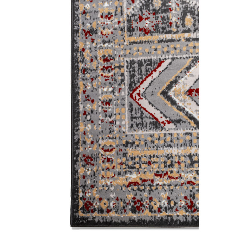 Tapis gris / brun clair Jovane Southwestern, Rectangle de 5 pi x 8 pi