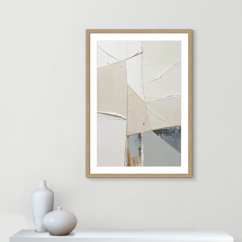 «Plastering II» par Alonza Saunders, L 25,5 po x H 35,5 po, Imprimé mat, Naturel