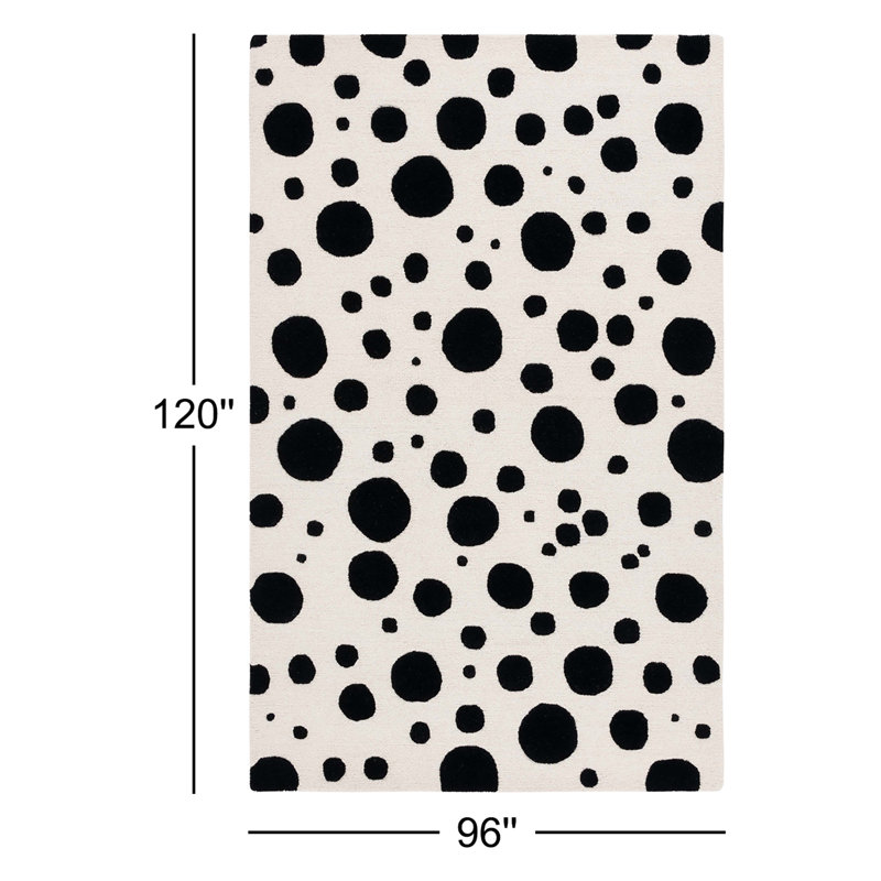 Tapis ivoire / noir Camey, Rectangle 8 pi x 10 pi