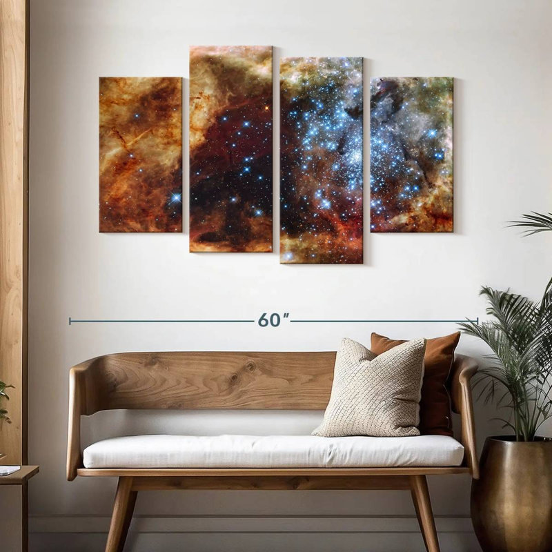Amas d'étoiles globulaires Oberle, H 32 po x l 52 po