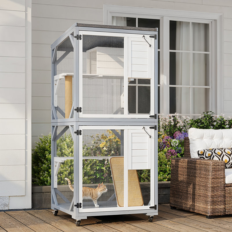 Portable Cat Playpen With Scratching Post And Board