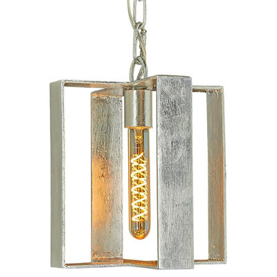 Manhattan 1 - Light Lantern Rectangle Pendant with Wrought Iron Accents