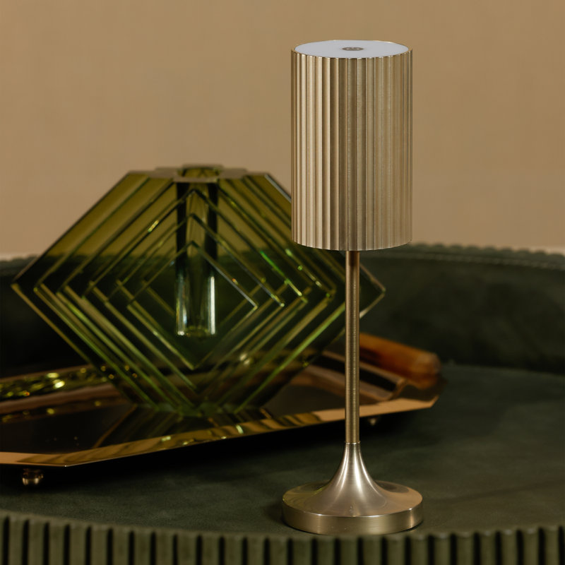 Gold Rechargeable Table Light, Reed Style