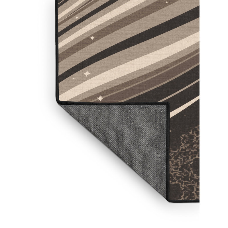 Tapis marocain doux et moelleux d'inspiration mondiale Vance - reliure noire, 2 x 5