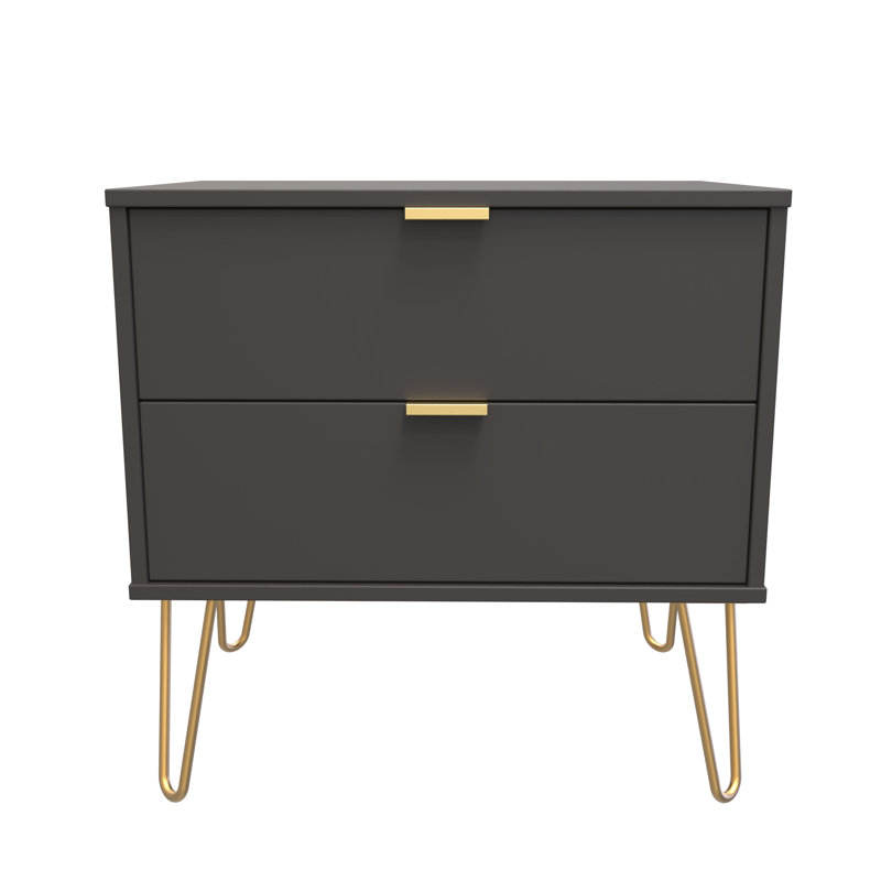 Bisceglia End Table, Grey/Gold