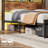 Queen Bed Frame with 2 Fabric Drawers and Open Storage Headboard, Adjustable LED Light and Charging Station, No Box Spring Needed-1080243164-1105129903-1099755934