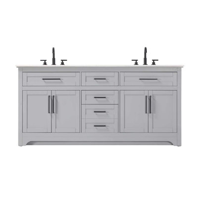 Meuble-lavabo double 72 po gris