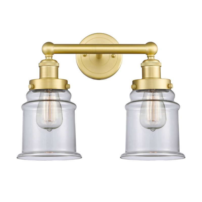 Cailen 2 - Light Dimmable Vanity Light, Clear, Satin Gold