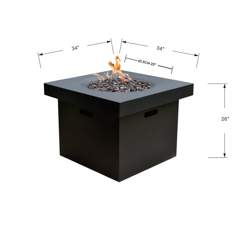 Brunhilde Dark Grey Propane Fire Pit Table