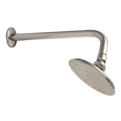 Kingston Brass Victorian 5-1/4-Inch Round Raindrop Brass Shower Head with 12-Inch Shower Arm
