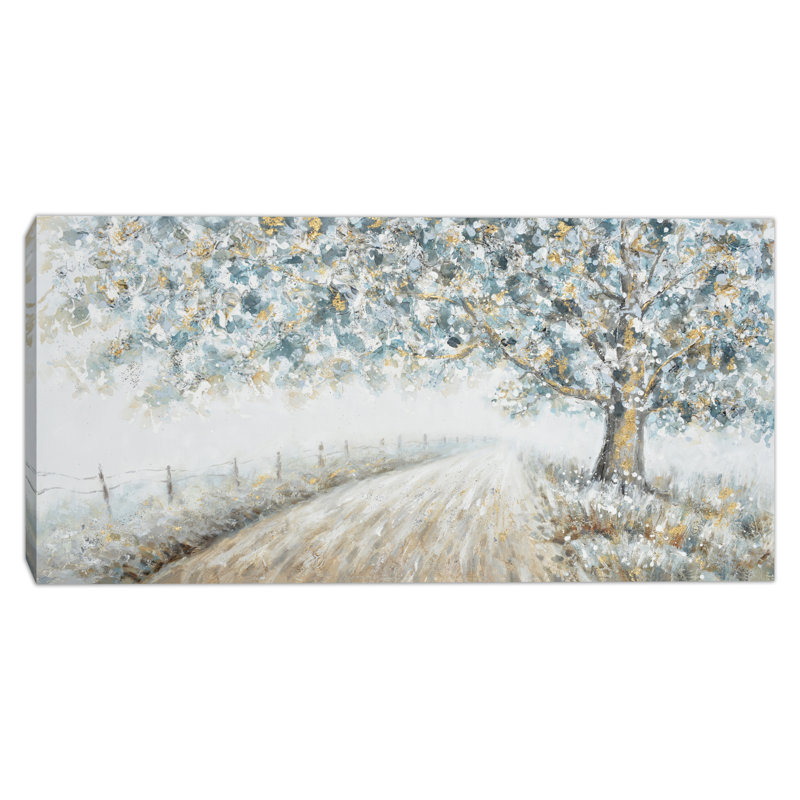 Art mural sur toile Misty Country Road, 27,5 po x 55 po