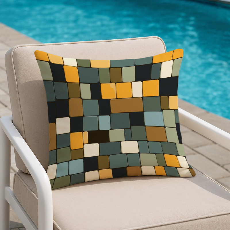 Angular Grids Indoor And Outdoor Throw Pillow, Square 20"