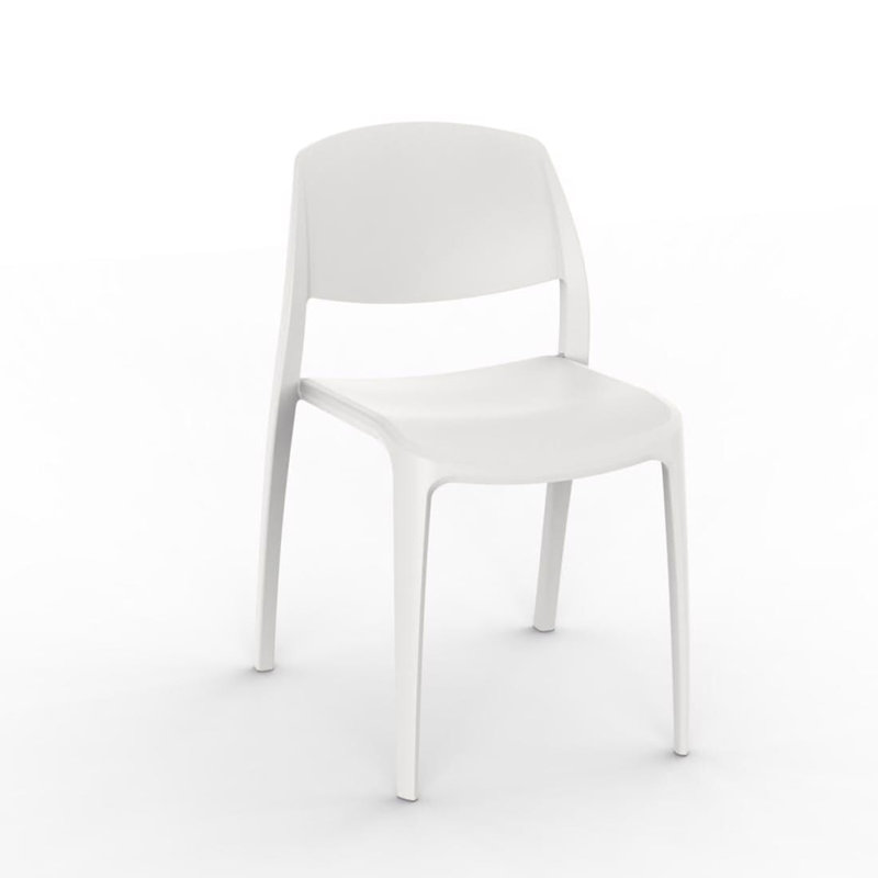 Smart Outdoor Dining Side Chair, White