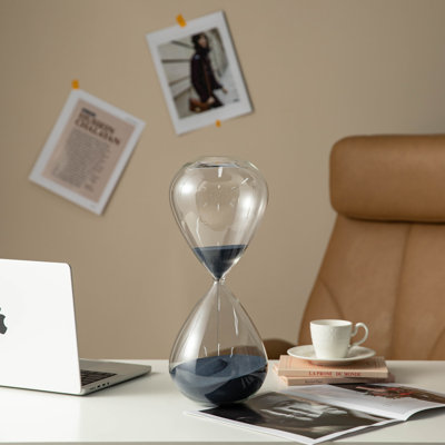 Modern Double-Layered Amber Hourglass With White Sand, 30-Minute Sand Timers