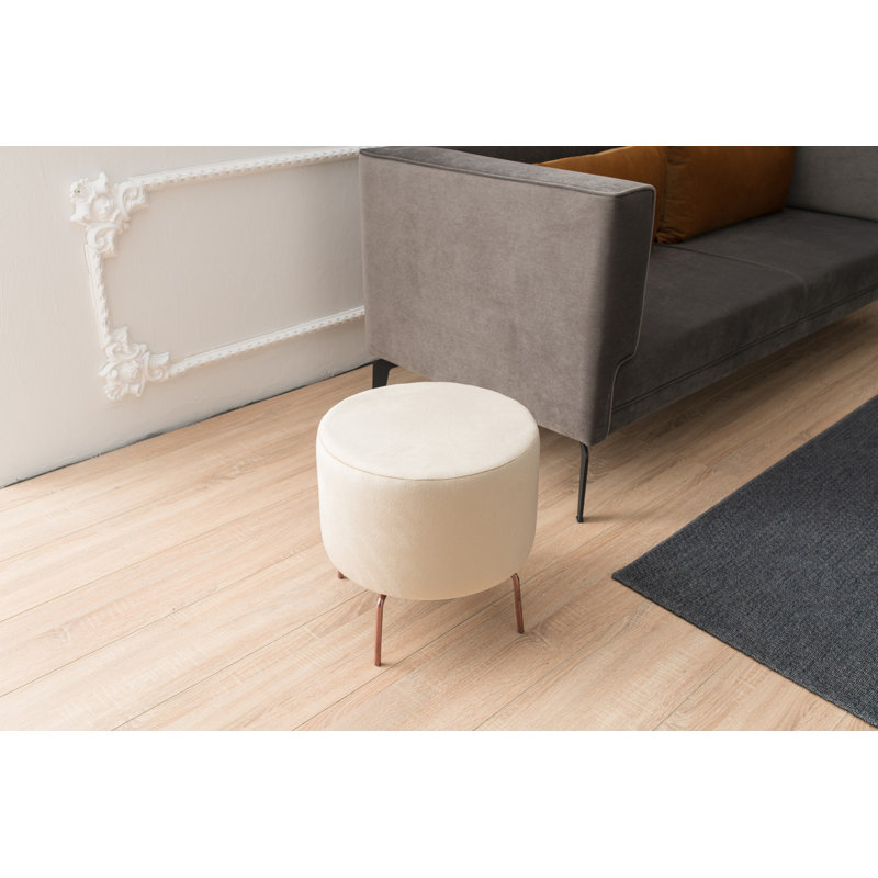 Tabouret d'appoint Puchta, Crème, Cuivre