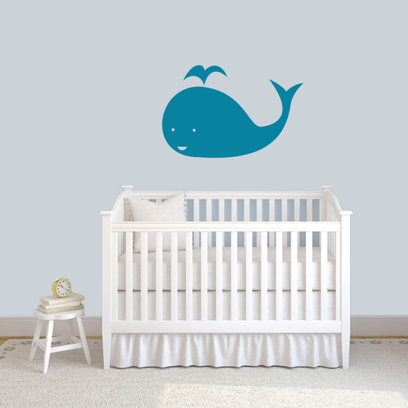 Décalcomanie murale baleine, Bleu sarcelle
