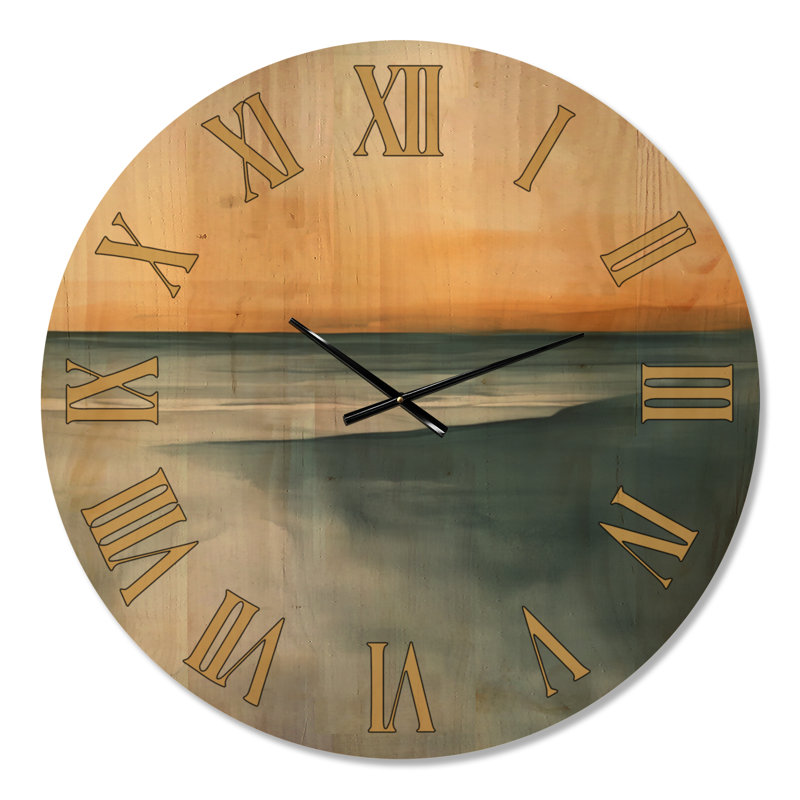 Grande horloge murale en bois nautique - Coastal Horizon Sands, Oversized