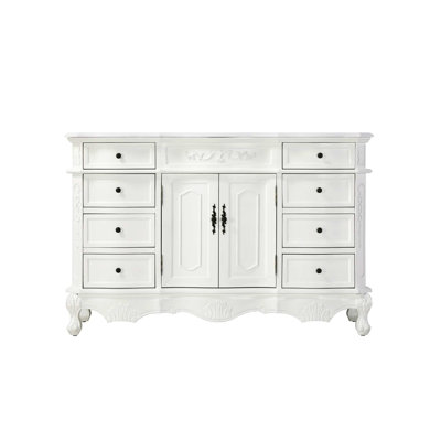 Meuble-lavabo simple 54 po blanc antique