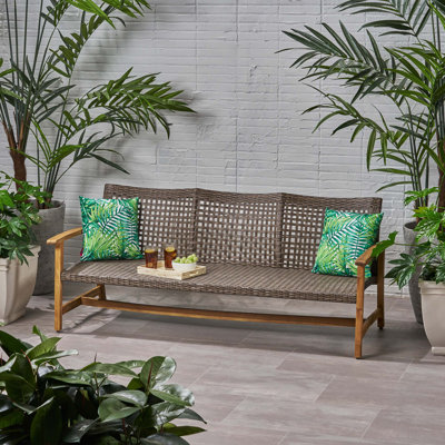 Bedingfield 75.5'' Wide Straight Wicker Patio Sofa