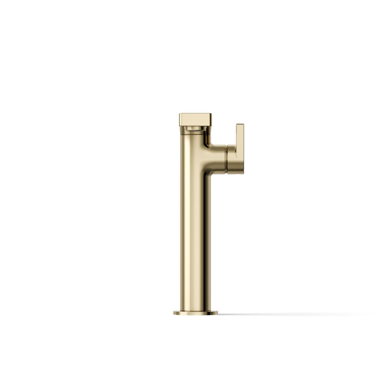 Composed Single Hole Bathroom Faucet with Drain Assembly, Vibrant French Gold