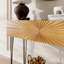 Console moderne en bois 39,4 "noir et or avec 2 tiroirs et rangement pour le vestibule