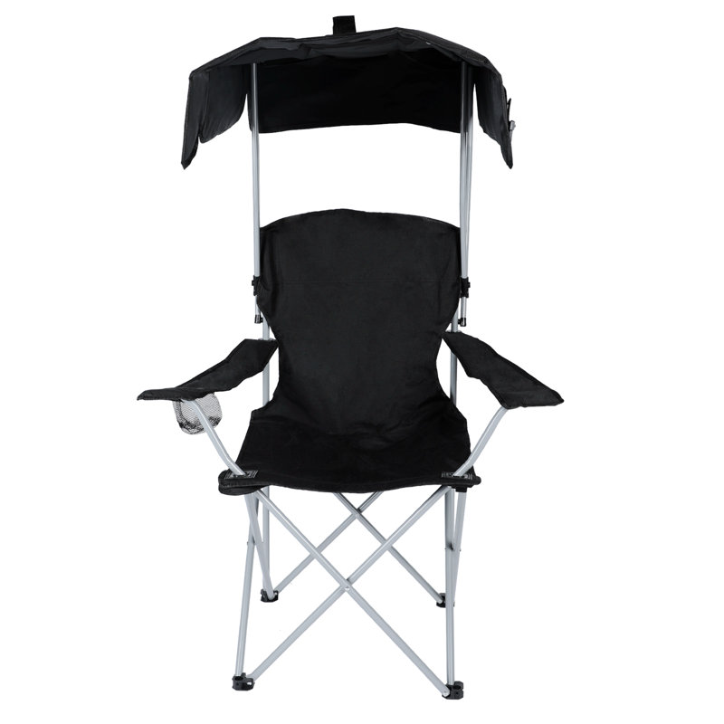 Chaise de camping portative avec parasol et porte-gobelet Minodor