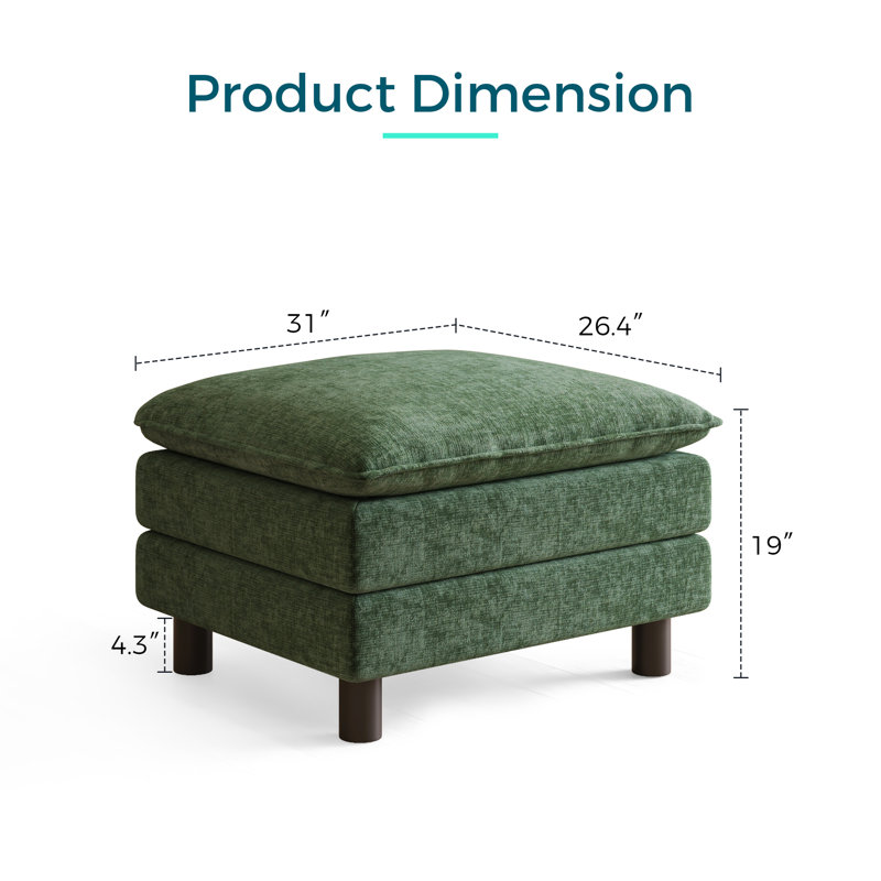 Canapé d'angle Arale Comfy Cloud avec pouf, Vert