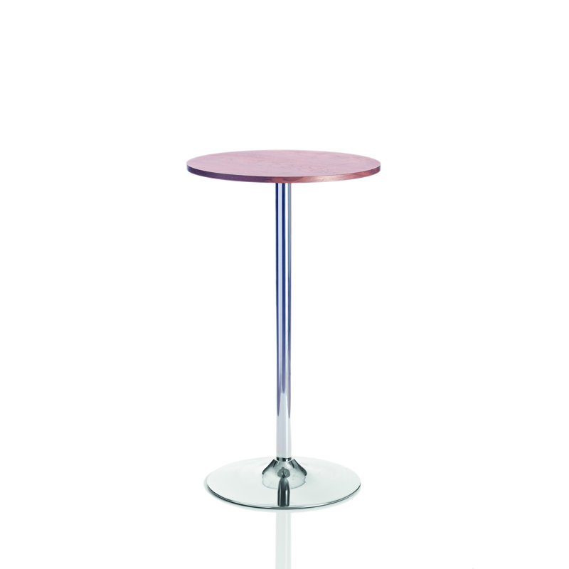 Astral Round Metal Base Dining Table, Walnut