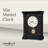 Mia Traditional Roman Numeral Wood Quartz Movement / Crystal Tabletop Clock in Worn Black/Brushed Antique Brass