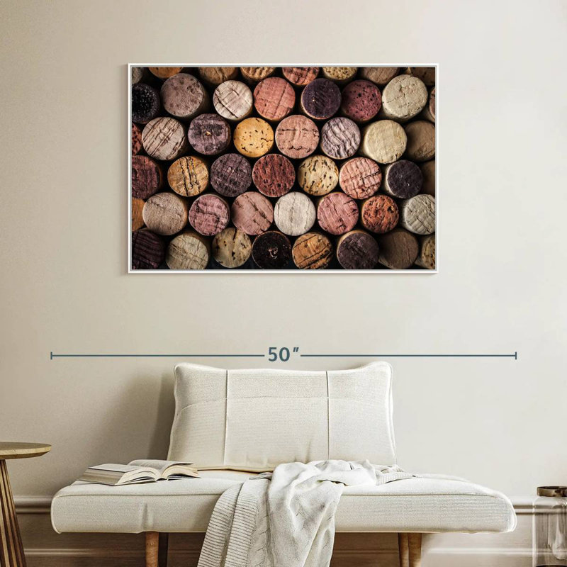 Collection de bouchons de vin, Cadre flottant blanc, 40 po x 27 po