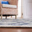 Tapis bleu / ivoire en laine / coton touffeté à la main Martha Stewart-70935262