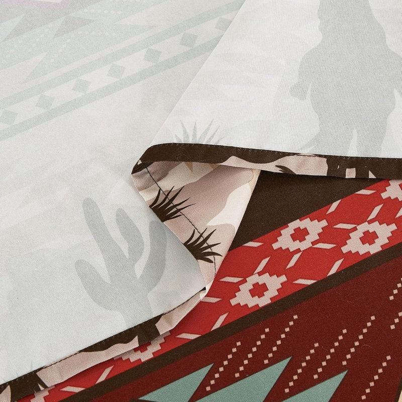 Dune Southwestern Cowboys Geometric Printed Microfiber Sheet Set, Full Sheet Set with 2 Pillowcases