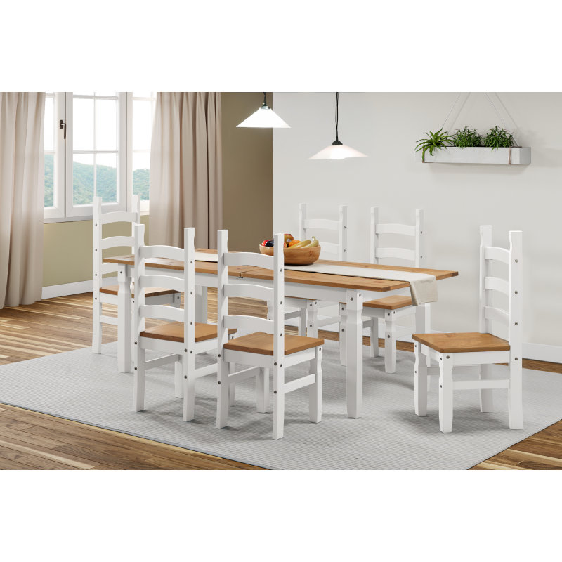 Chidester 6 - Person Solid Wood Dining Set, White