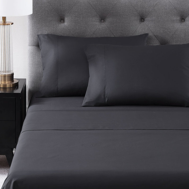 Hotel Percale Sheet Set, Queen, Carbon