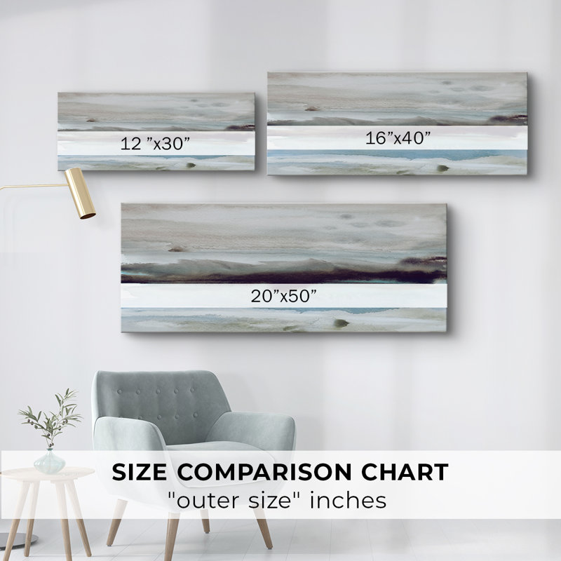 Quiet Coast - Toile tendue avec châssis - Prêt à accrocher, H 12 po x l 30 po