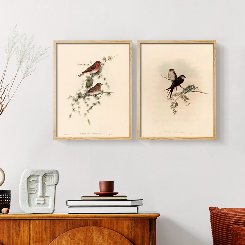«Vintage Animal III», estampe numérique encadrée - ensemble de 2, Naturel, H 23 po x l 58 po
