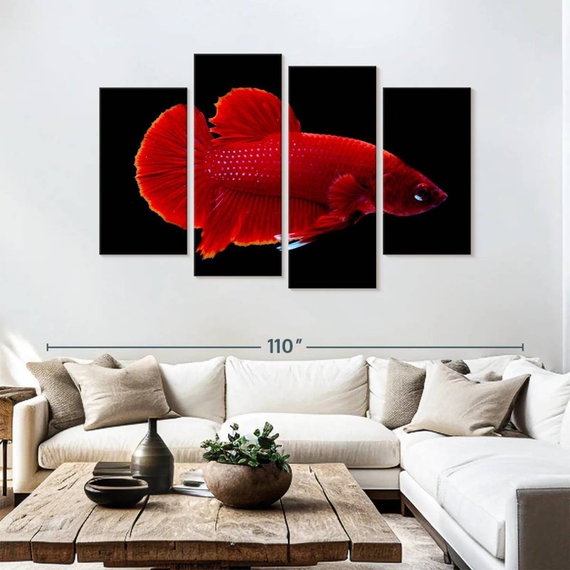 Brampt Vibrant Red Betta, 54" H x 84" W